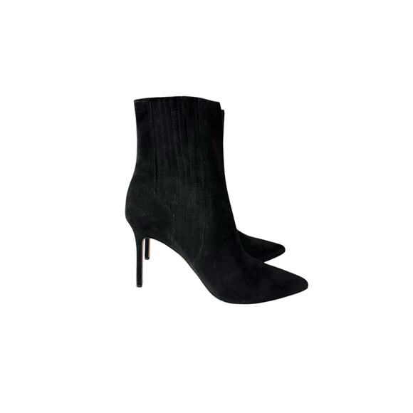 Veronica Beard Lisa Black Ankle Booties Suede - Picture 7 of 13